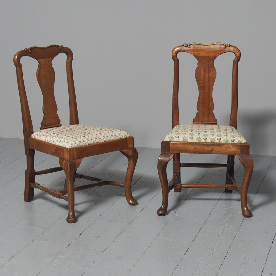 Antique Pair of Queen Anne Style Mahogany Children’s Chairs