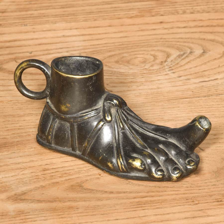 Antique Cast Bronze Oil Lamp