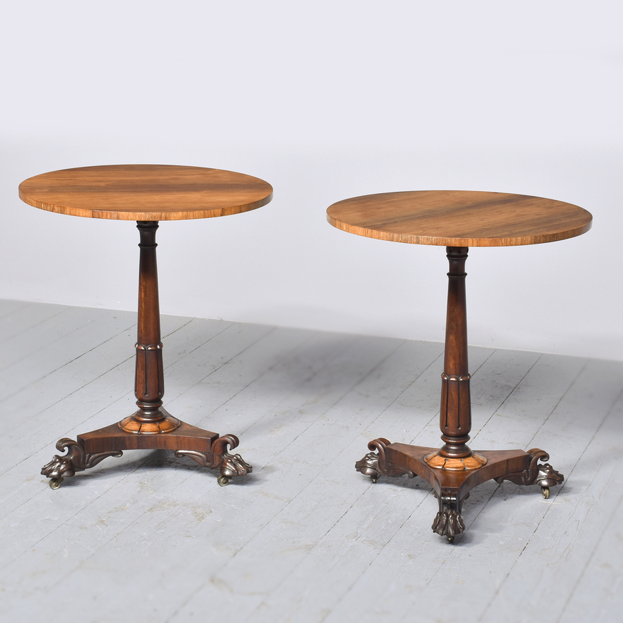 Antique Pair of George IV Circular Rosewood Occasional Tables.