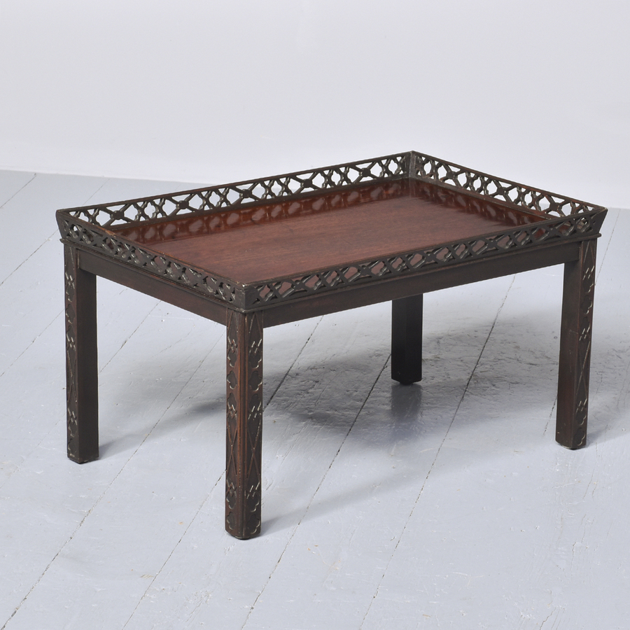Chinese Chippendale Style Mahogany Coffee Table
