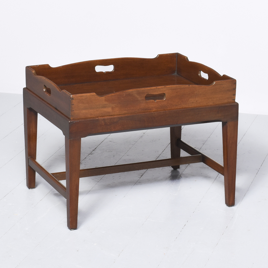 Geo III Mahogany Galleried Tray on Stand- Adapted to a Coffee Table