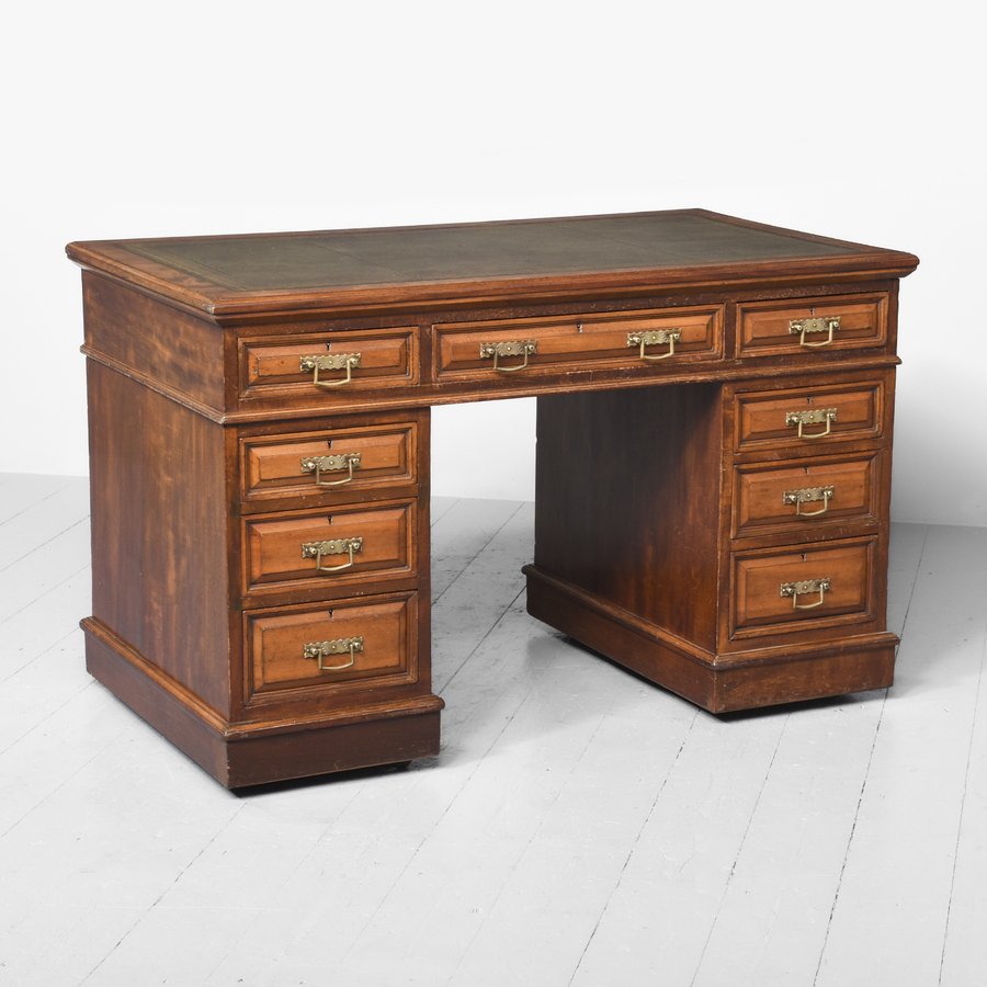 Antique ‘Maple and Co’ Pedestal Desk