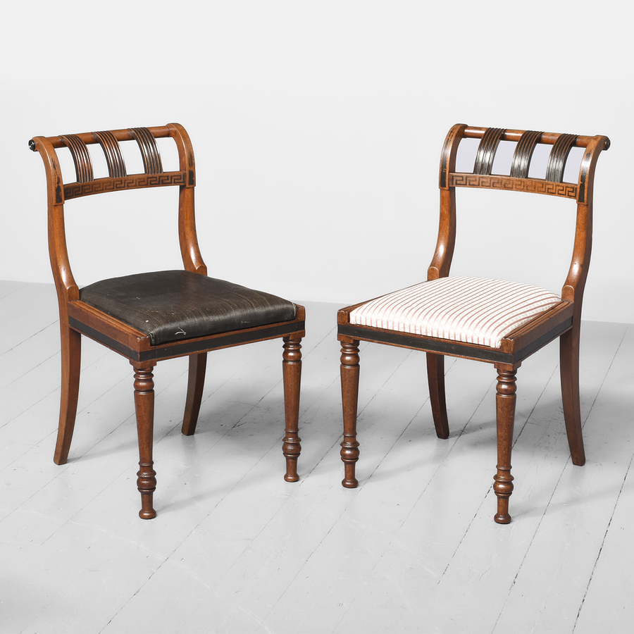 Antique Grecian Mahogany Hand Chairs