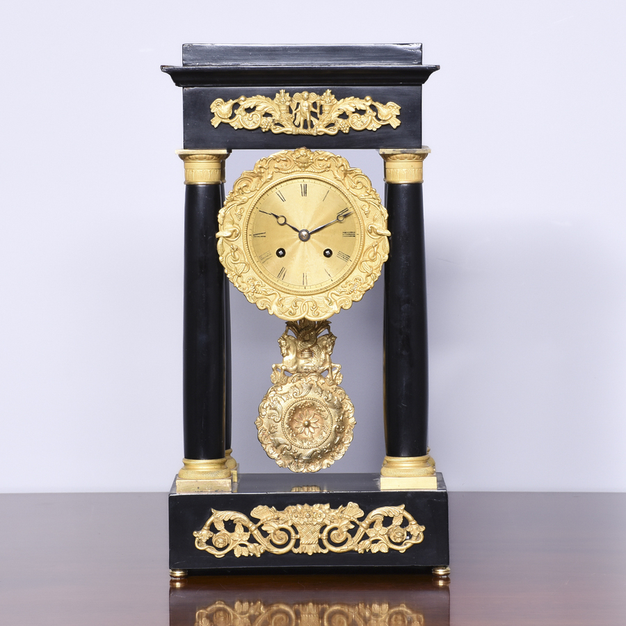 Antique French Portico Mantle Clock