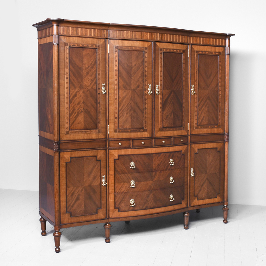Magnificent Late Victorian Inlaid Mahogany Wardrobe by Maple and Co of London