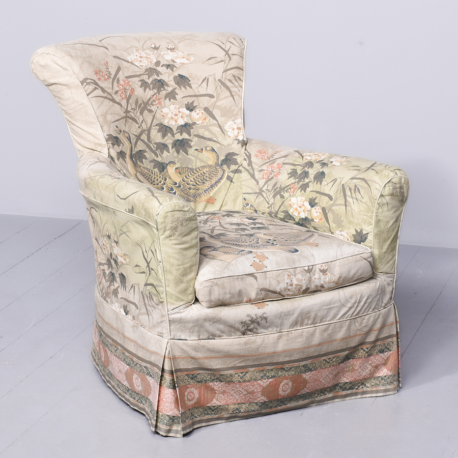 Antique Late Victorian Country House Style Down-Filled Armchair