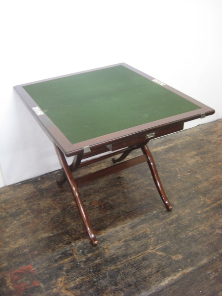 Antique Mahogany Folding Campaign Table