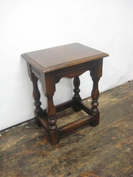 Small Oak Jacobean Style Stool