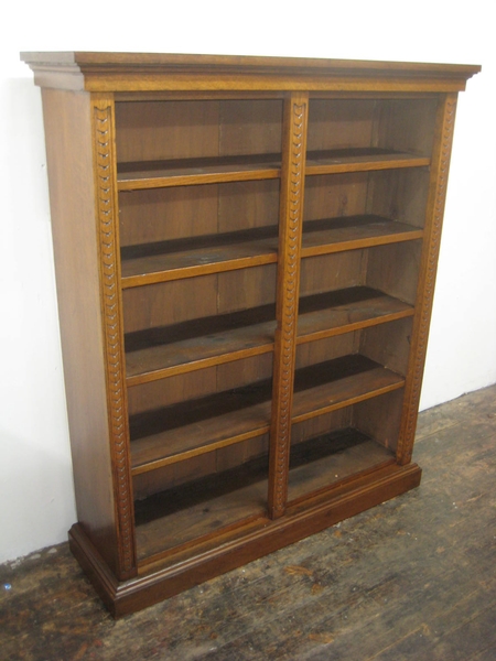 Victorian Oak Open Bookcase