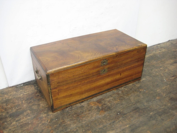 Victorian Brass Bound Camphor Wood Trunk