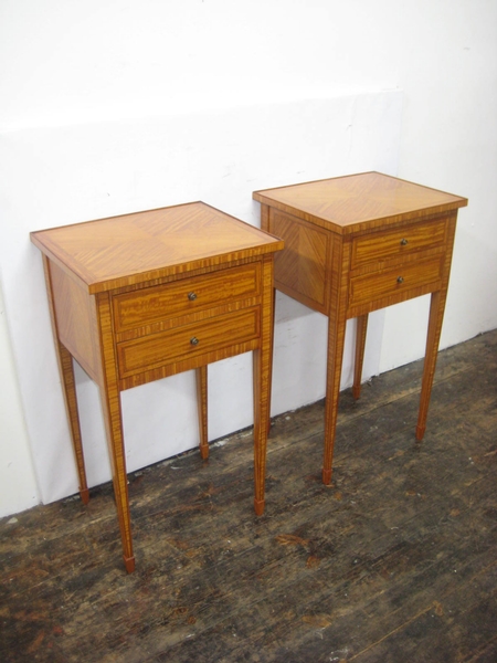Pair of George III Style Satinwood Side Tables
