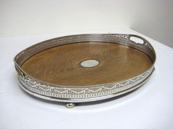 Edwardian EPNS and Oak Tray