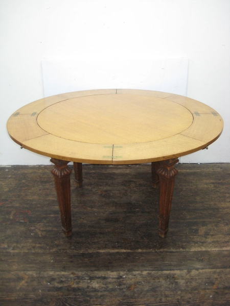 Rare Oak Circular Extending Dining/Library Table
