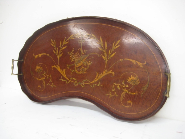 Kidney Shaped Mahogany Tray