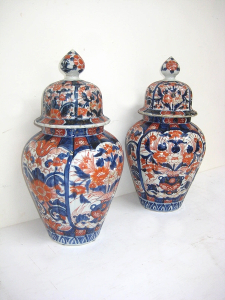 Pair of Imari Baluster Vases
