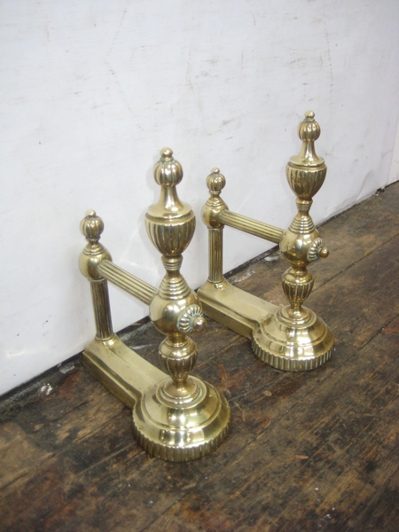 Pair of Victorian Brass Firedogs