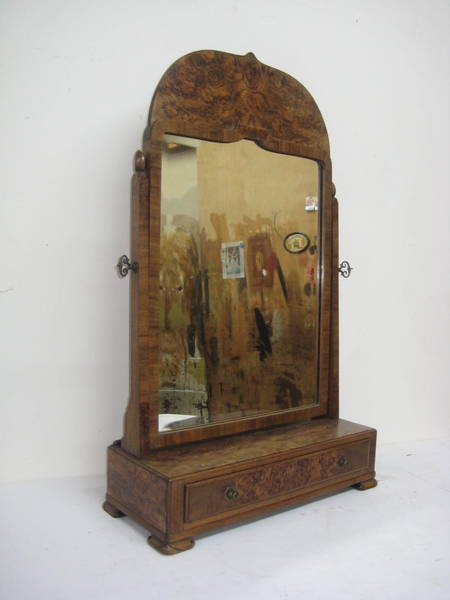 Antique Whytock & Reid Burr Walnut Toilet Mirror