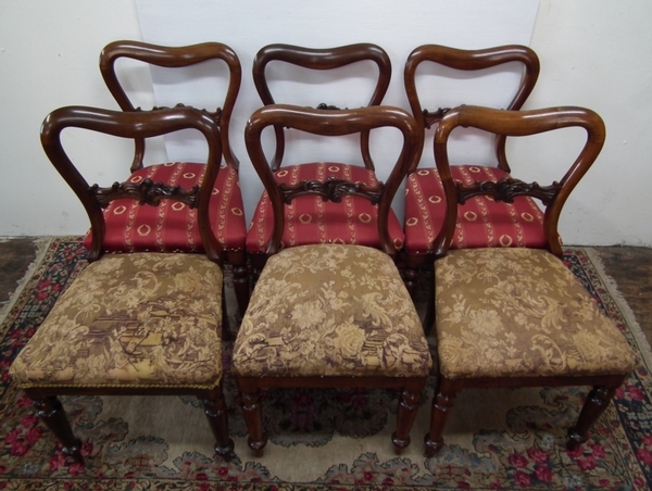 Antique Set of 6 Early Victorian Rosewood Dining Chairs