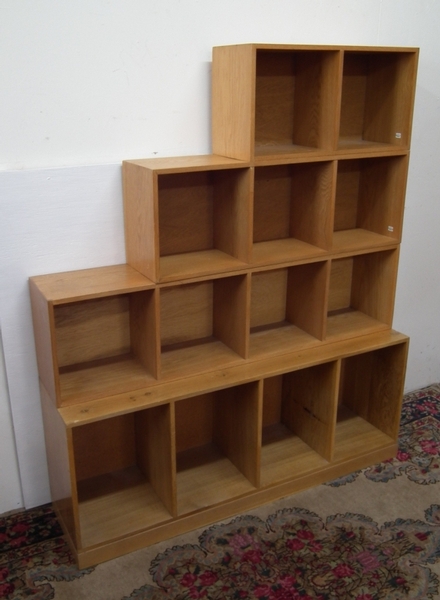 Set of Four Framed Oak Bookshelves