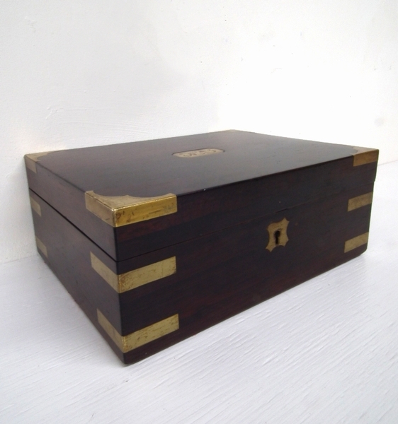 George IV Rosewood and Brass Bound Jewellery Box