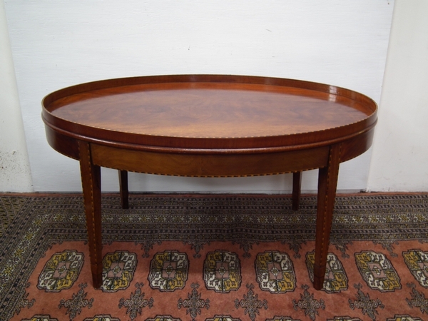 Sheraton Style Inlaid Mahogany Coffee Table