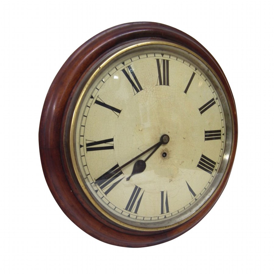 Antique Victorian Mahogany Wall Clock | ANTIQUES.CO.UK