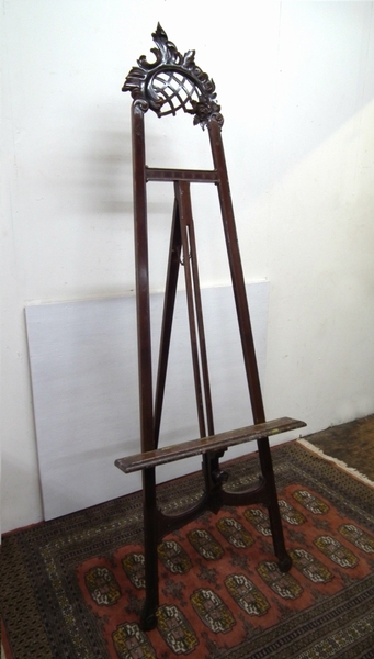 Antique Carved Mahogany Easel