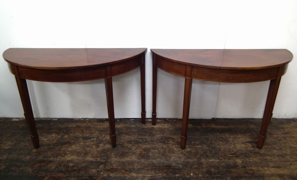 Pair of George III D End Hall/Side Tables
