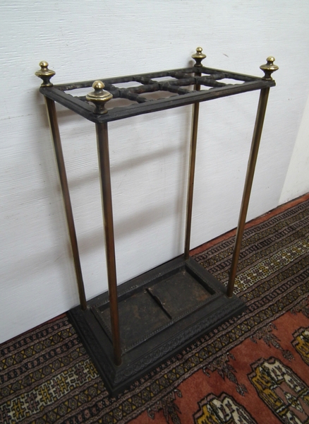 Victorian Cast Iron and Brass Stick Stand