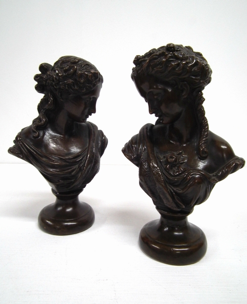 Pair of French Bronze Female Figures