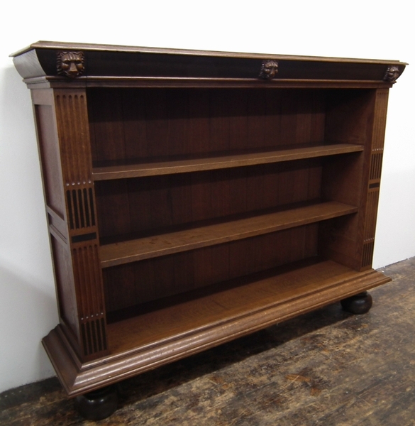 Victorian Oak Open Bookcase