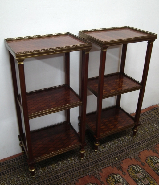 Pair of French 3 Tier Etageres/Whatnots