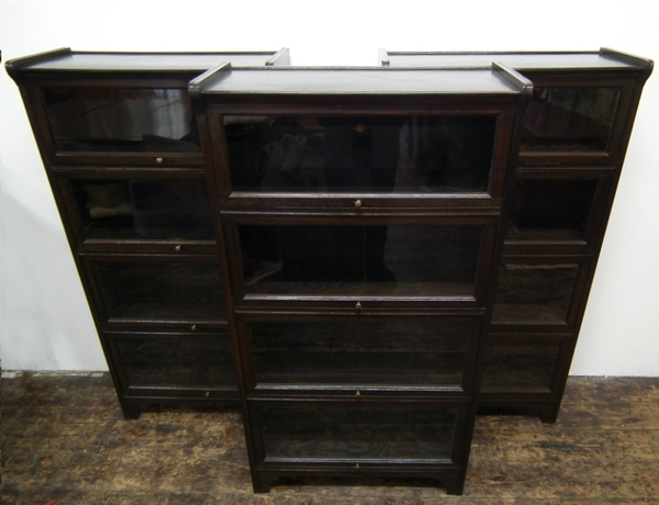 Set of 3 Dark Oak Bookcases