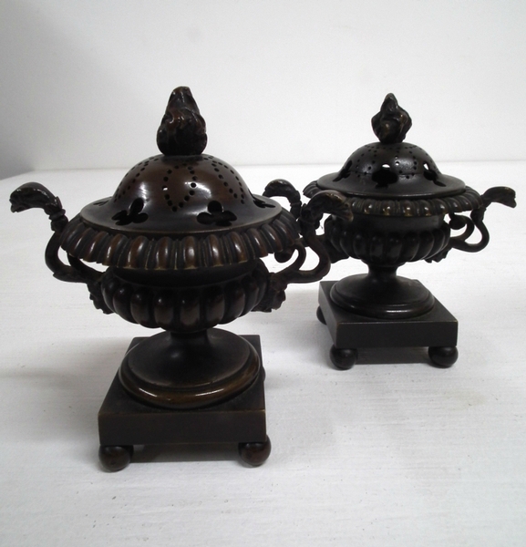 Pair of George IV Bronze Incense Burners