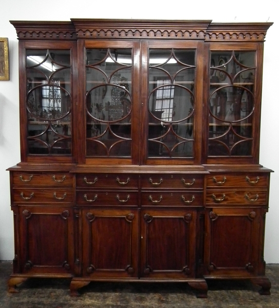 Mahogany Four Door Secretaire Bookcase