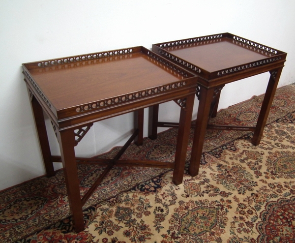 Pair of George III Style Mahogany Occasional Tables