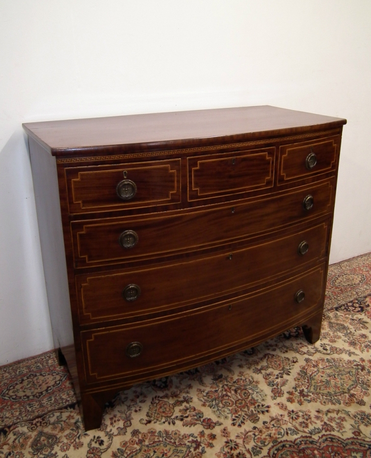 Late George III Bow Front Chest of Drawers