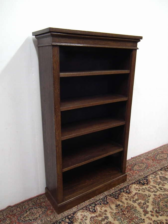 Tall Oak Open Bookcase