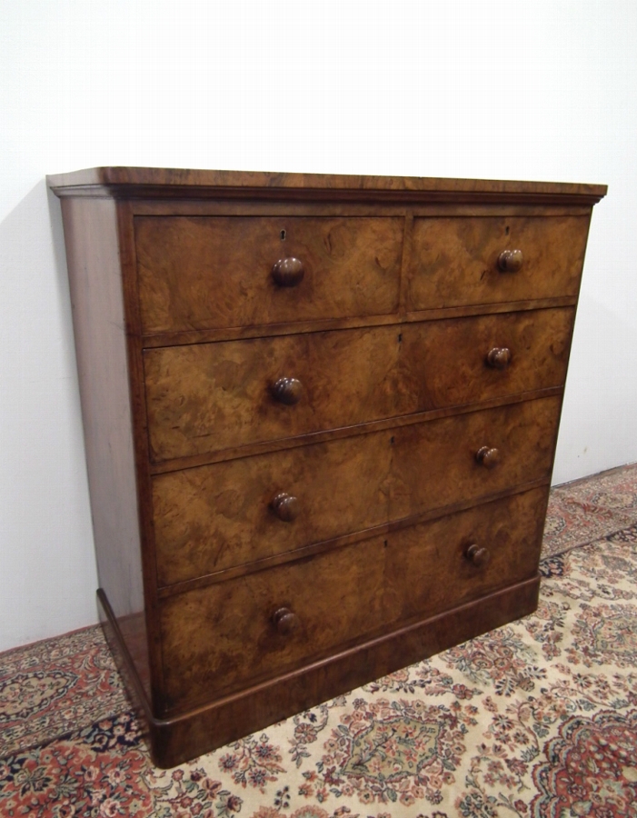 Victorian Burr Walnut Chest of Drawers