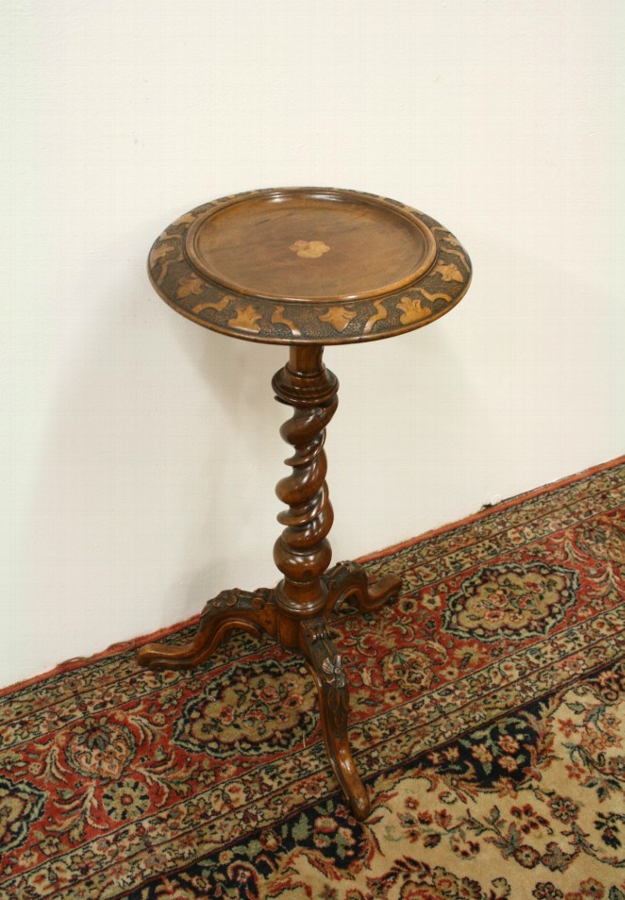 Victorian Carved Walnut Wine Table