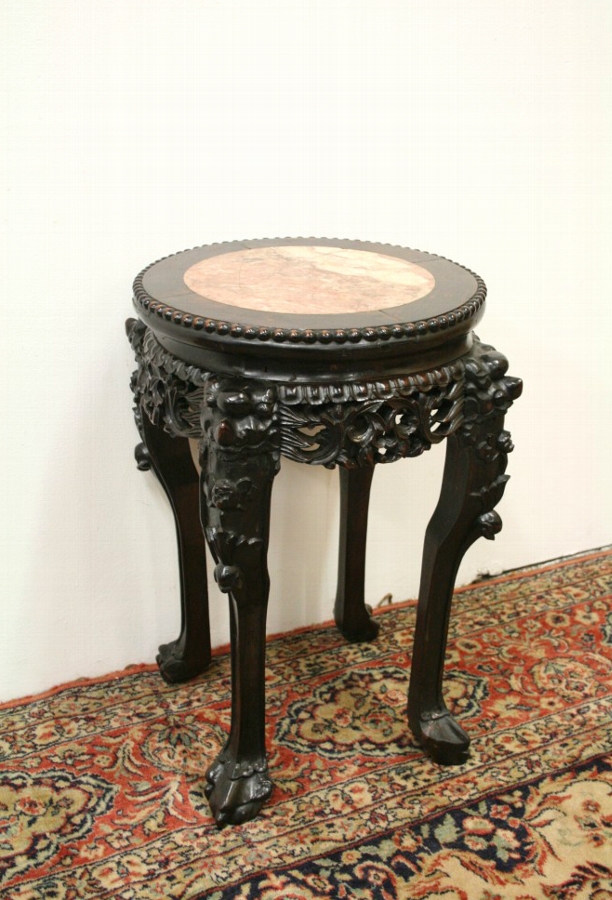 Chinese Carved Hardwood Stand