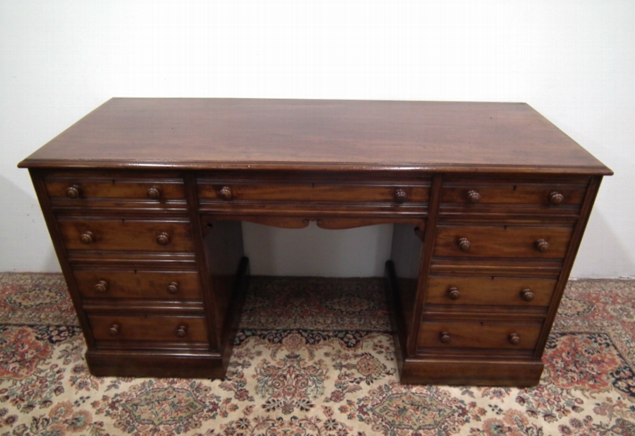 Victorian Mahogany Kneehole Writing Desk