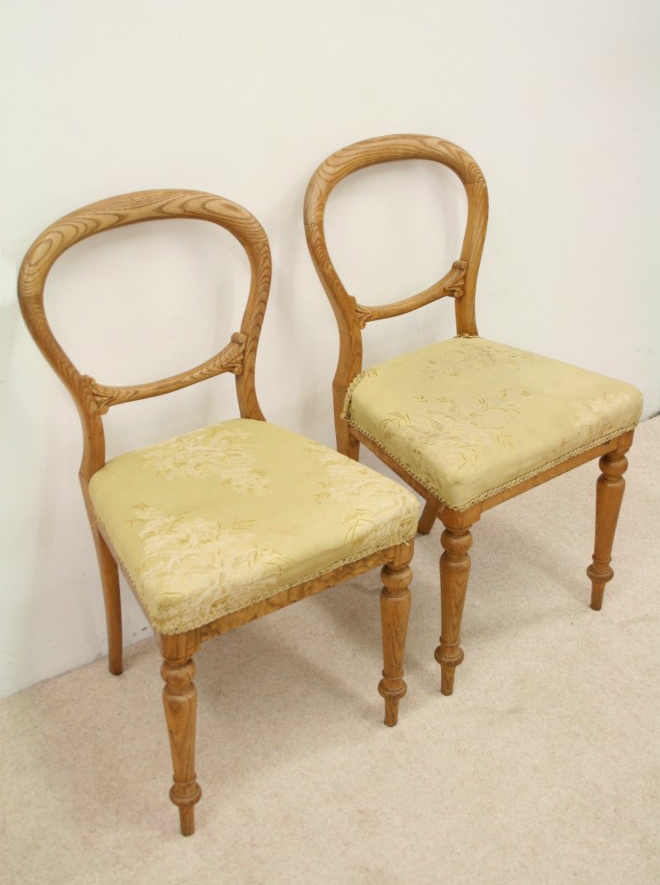 Pair of Victorian Ash Side Chairs