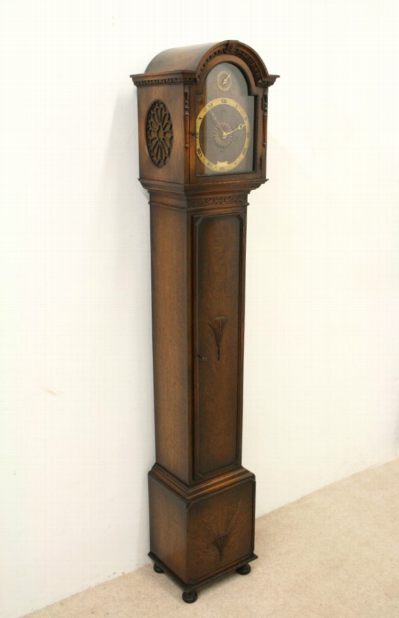 Antique Scottish Oak Grandmother Clock ANTIQUES.CO.UK