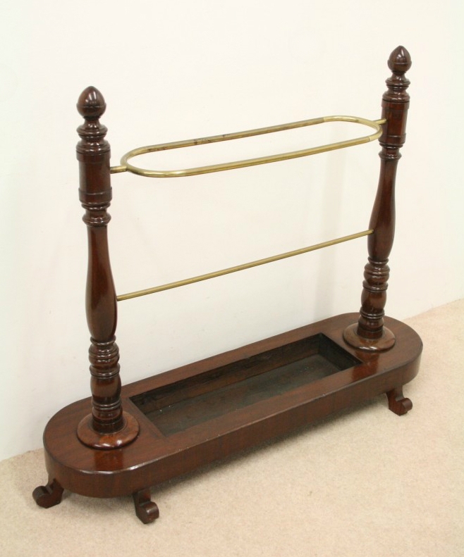 Victorian Mahogany and Brass Stick Stand