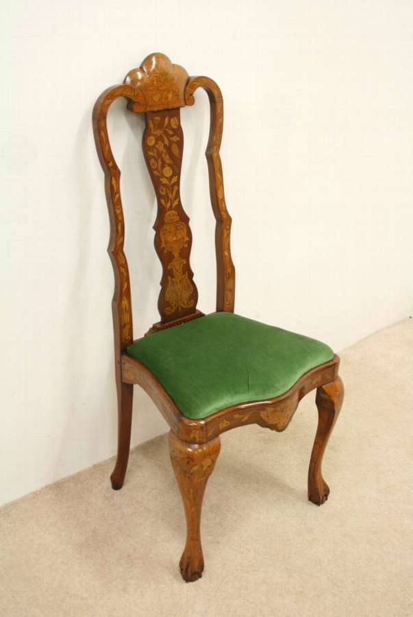 Dutch Marquetry Walnut Chair