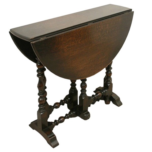 Antique Jacobean Style Oak Gateleg Table