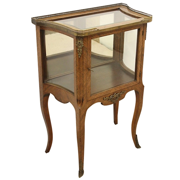 Antique Victorian Rosewood Vitrine/Display Cabinet