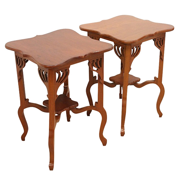 Pair of Art Nouveau Teak Occasional Tables