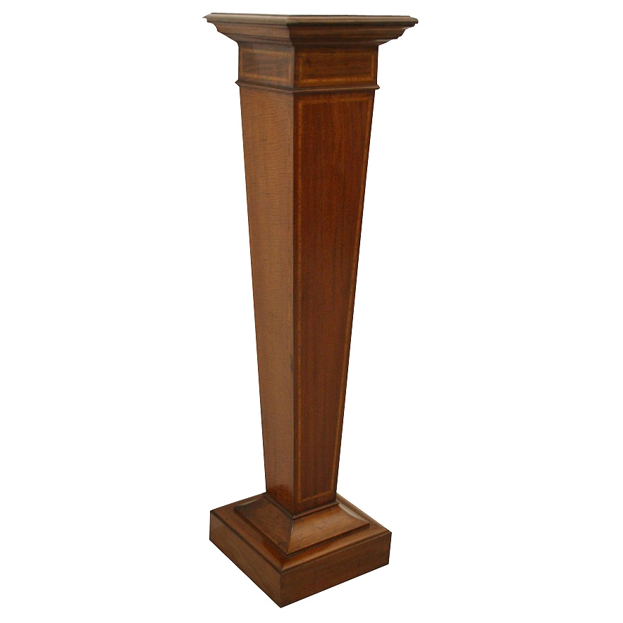 Sheraton Style Inlaid Mahogany Pedestal